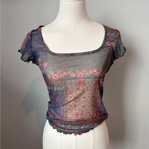 Natural Life Small Devon Mesh Short Sleeve Top